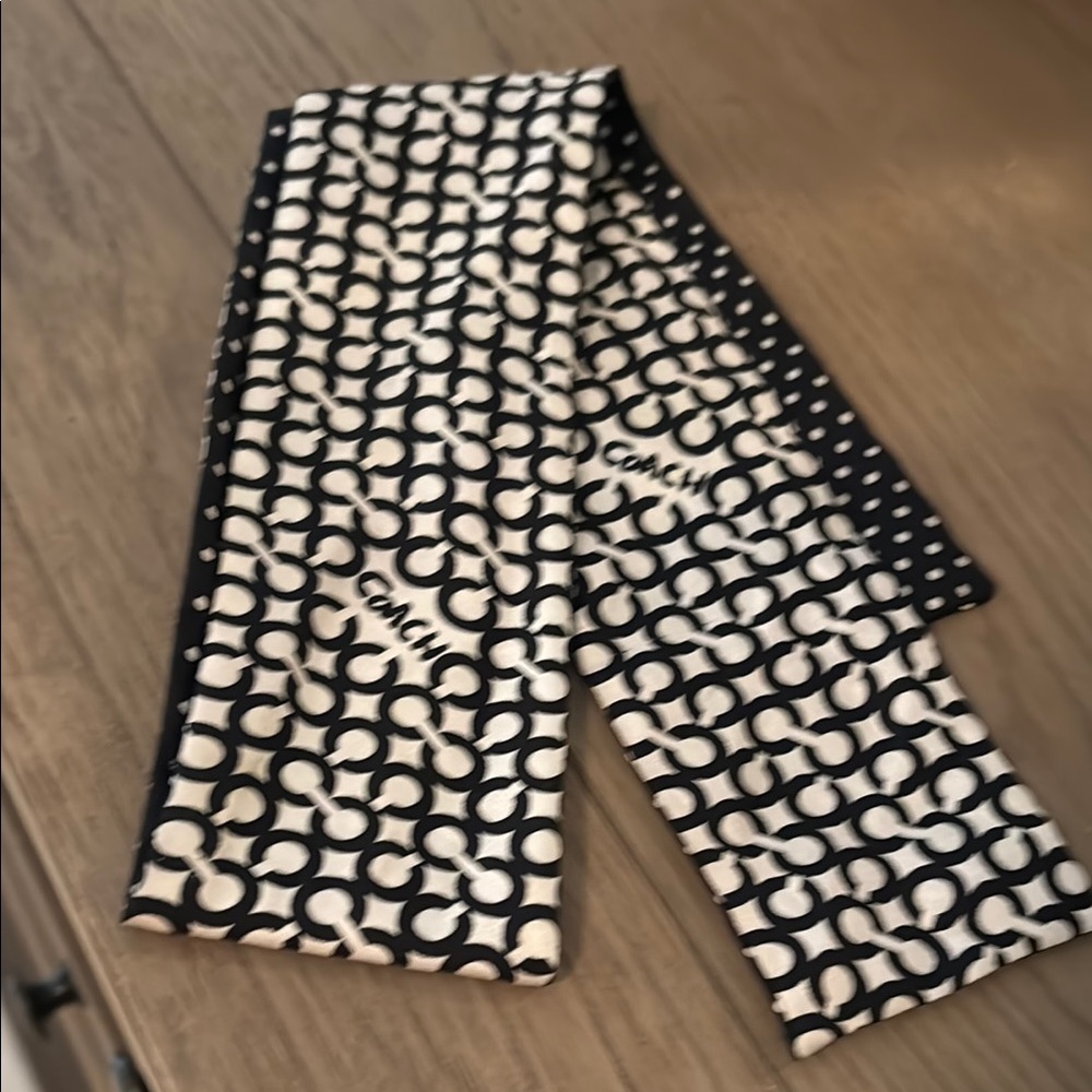 Coach Monogram Black and White Scarf